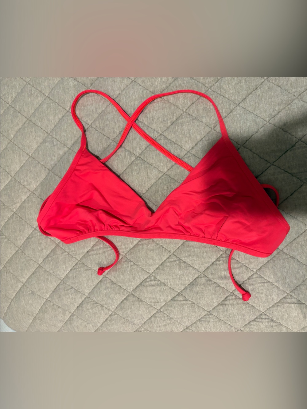 Small Eidon Coral Peach Triangle Bikini Top - Women Swim